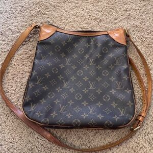 Louis Vuitton Monogram Shoulder Bag with Tan Leather